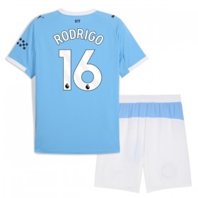 Koszulka Manchester City Rodrigo 16 Dziecięcy Domowe 2025-26 Koszulki Piłkarskie Krótki Rękaw